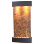 Adagio Water Features - Whispering Creek Water Feature, Brown Marble, Blackened Copper - The beautiful Whispering Creek Water Fountain is not only a flowing piece of artwork, but also extends its soothing effect on all who hear it. This smaller vertical wall water fountain is easy to install in any room in your home today. It comes in a variety of metal trim and water surface options to easily match any decor. Start relaxing in your home with your own indoor water fountain now.