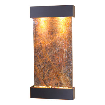 Whispering Creek Water Feature, Brown Marble, Blackened Copper