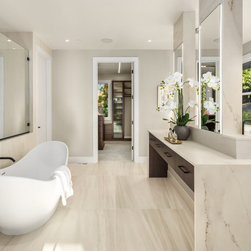 Elegant Shower and Bath Design by a Seattle Interior Designer - Vanity Tops And Side Splashes