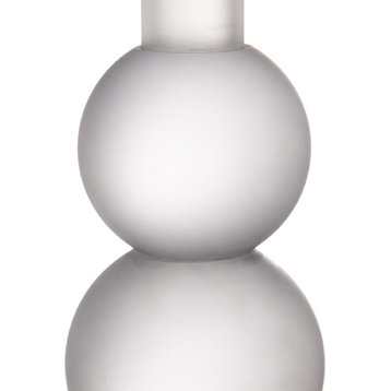 Double Orb Candle or Candle Holder, White