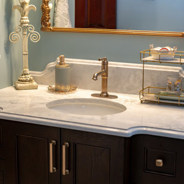 Undermount Sink Cut Into White Quartz Vanity Top