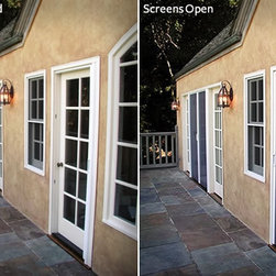 Legacy Phantom Screens Open & Closed - Screen Doors