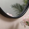 Elegant Decor MR4718BK Metal Frame Round Mirror, Decorative Hook, 18"