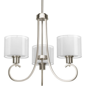 Invite Collection 3-Light Chandelier, Brushed Nickel