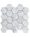 Carrara White Venato Marble 3" Hexagon Mosaic Wall Floor Tile Polished, 1 sheet