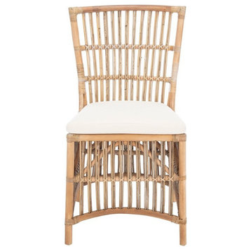 Joy Rattan Accent Chair With Cushion Gray Whitewash/White, Set of 2