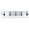 POW Furniture Kemper 21.7" Wall Rack With Steel Hardware, White, 5 Hooks