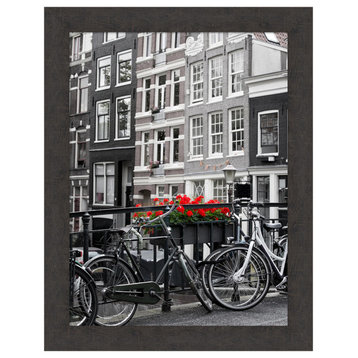 Amanti Art Rustic Plank Espresso Narrow Photo Frame Opening Size 18x24"
