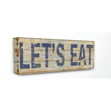 Stupell Industries Let's Eat Distressed Kitchen, 10"x24", Canvas Wall Art