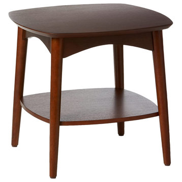 Mid-Century Accent Table with Storage Shelf