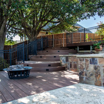 Custom Multi-Level AZEK® Deck with Stone Pool Deck & Sun Deck