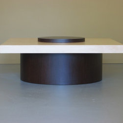 Pedestal Coffee Table - Wenge & Maple - Coffee Tables