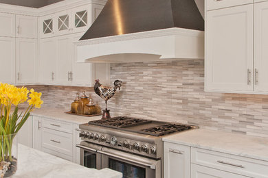 This is an example of a large transitional kitchen in DC Metro.