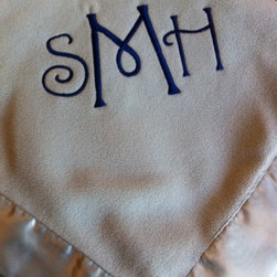 Baby Boy Blanket with Monogram - Baby Bedding