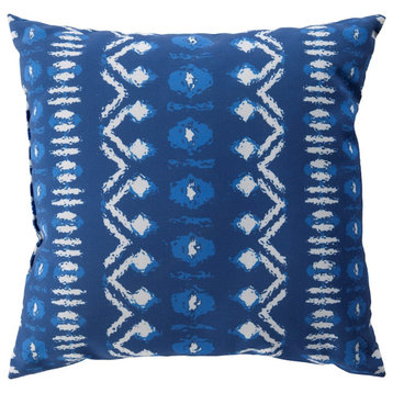 Decorative Pillows by Surya Ikat Pillow, Blue/White, 18' x 18'