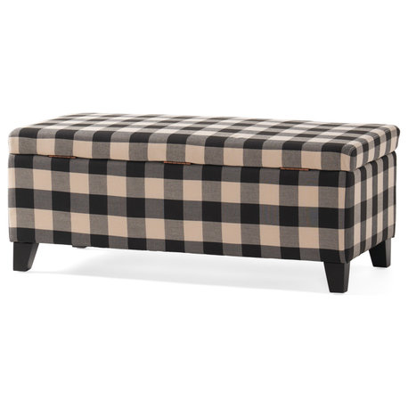 GDF Studio Breanna Contemporary Fabric Upholstered Storage Ottoman