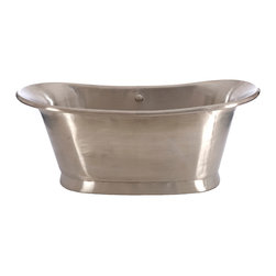 Brushed Argenta Bateau bath with Brushed Nickel Interior - Baths