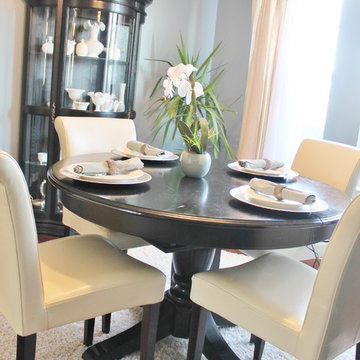 Blue Black and White Dining Room Project