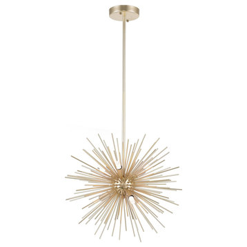 CWI LIGHTING 1034P16-6-620 6 Light Chandelier with Gold Leaf Finish