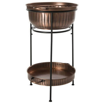 Safavieh Outdoor Naka Beverage Tub WithStand Antique Copper/Black