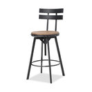 Modern Industrial Design Counter/Bar Stool, Adjustable Seat Height, Smooth Backr