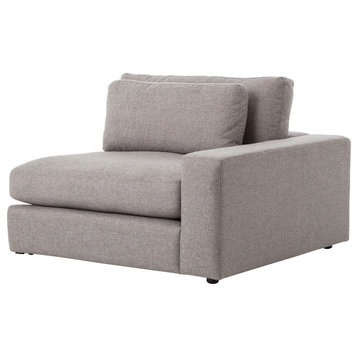 Contemporary Gray Fabric Upholstered Right Arm Facing Chair