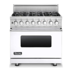 Viking 36" Pro-style Dual-fuel Range, White Liquid Propane | VDSC5366BWHLP - Gas Ranges And Electric Ranges