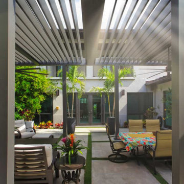 Residential: A Louvered Roof Pergola Fit for An Artist