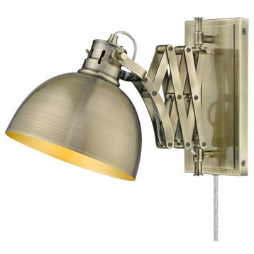 Hawthorn 1 Light Sconce In Aged Brass With Matching Shade(s) (3824-A1W AB-AB)