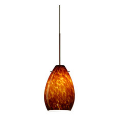Pera 6 1 Light Pendant, Bronze, Incandescent, Amber Cloud Glass