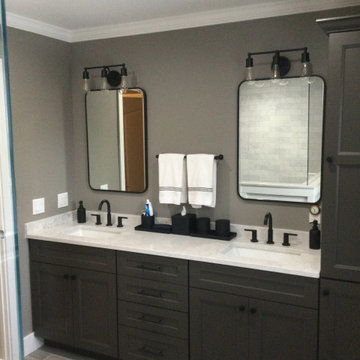 New larger vanity with linen tower