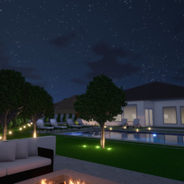 Complete Landscape Including Custom Pergola and Sports Court For Outdoor Living