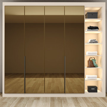 Glass Fitted Wardrobe in Bronze mirror with Cashmere Grey by Inspired Elements