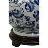 12" Floral Blue and White Porcelain Vase