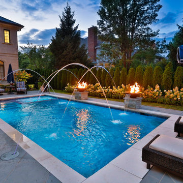 Park Ridge, IL Rectilinear Swimming Pool with Interior Hot Tub