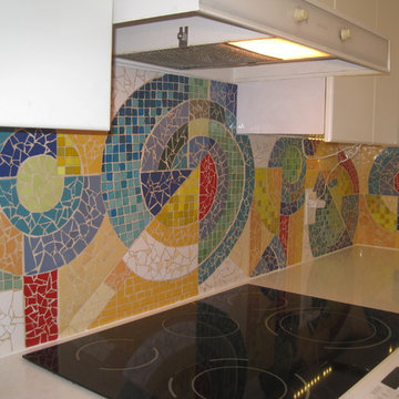 Geometric Kitchen Mosaic in Private Residence