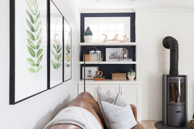 Transitional family room photo in Burlington