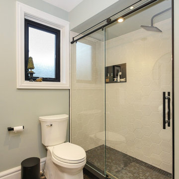 New Black Window in Beautiful Bathroom - Renewal by Andersen Greater Toronto Are