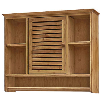Gallerie Decor Natural Spa Transitional Bamboo Compartment Wall Shelf in Natural