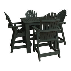 Highwood - Adirondack Hamilton 5pc Square Counter Height Outdoor Dining Set, Charleston ... - Outdoor Pub And Bistro Sets