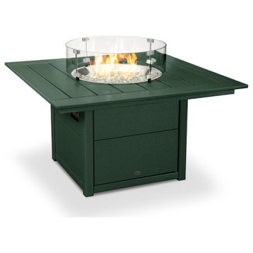 Polywood Square 42" Fire Pit Table, Green