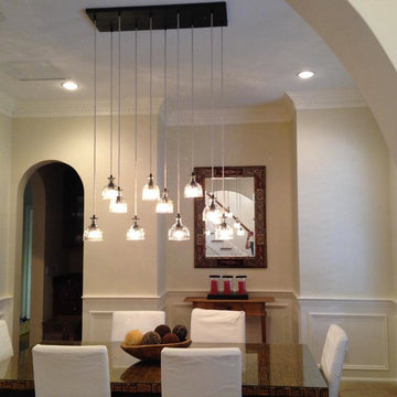 Recycled Patron Tequila Bottle Chandelier