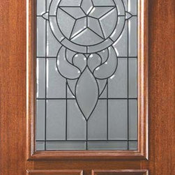 2Slab Entry Single Door 96 Mahogany Brazos 2 Panel 2/3 Lite Glass - Front Doors