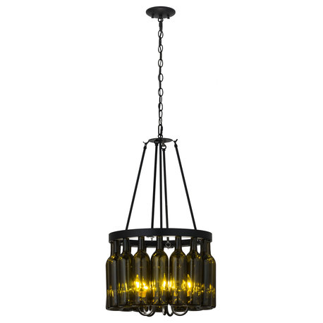 17W Tuscan Vineyard Estate 16 Wine Bottle Chandelier