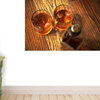 Two Glasses from Whisky and a Bottle on a Wooden Table Wall Mural - 30 Inches W
