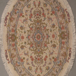 Persian Tabriz rug 3'2 X 5'2 - Area Rugs