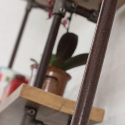 Nathan Reclaimed Scaffolding & Steel Pipe Mounted Industrial Shelves / Bookcase - Bookcases