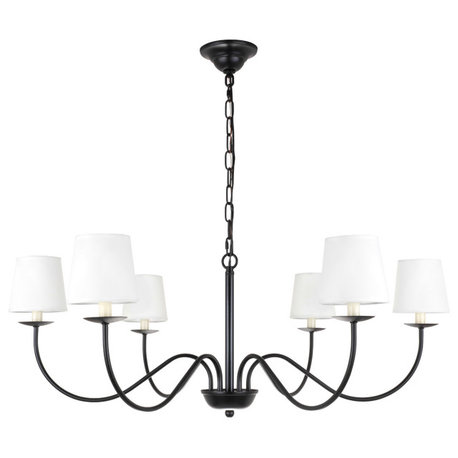 Eclipse 6 Light Chandelier, Black