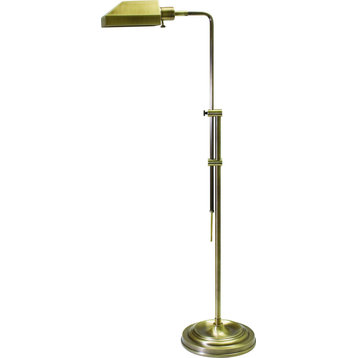 Coach Adjustable Pharmacy Floor Lamp, Antique Brass