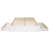 Prepac Select King 4-Post Platform Bed with 2 Drawers in White